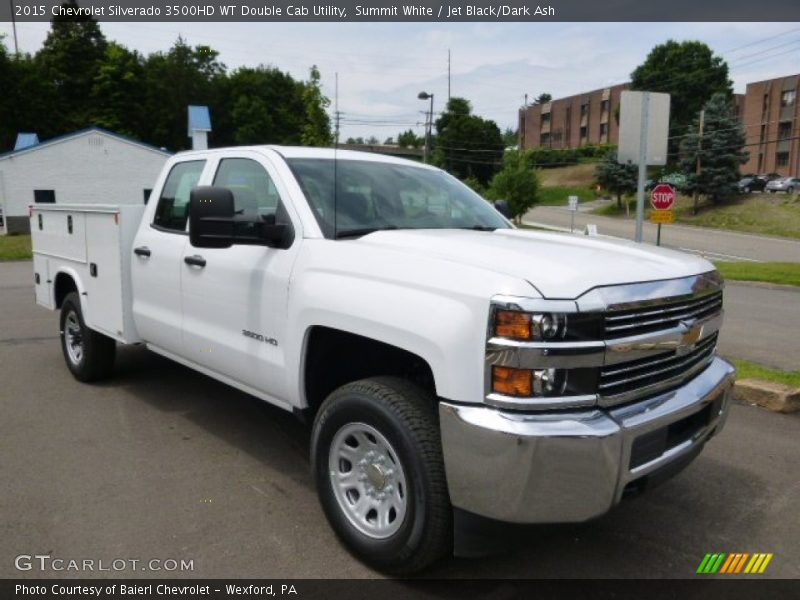 Summit White / Jet Black/Dark Ash 2015 Chevrolet Silverado 3500HD WT Double Cab Utility