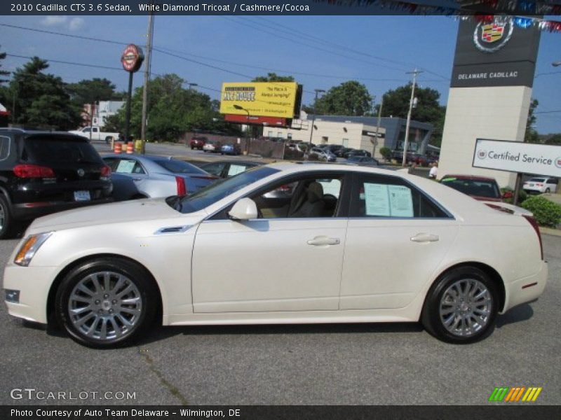 White Diamond Tricoat / Cashmere/Cocoa 2010 Cadillac CTS 3.6 Sedan