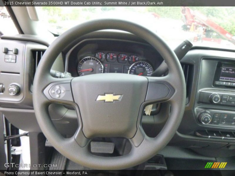 Summit White / Jet Black/Dark Ash 2015 Chevrolet Silverado 3500HD WT Double Cab Utility