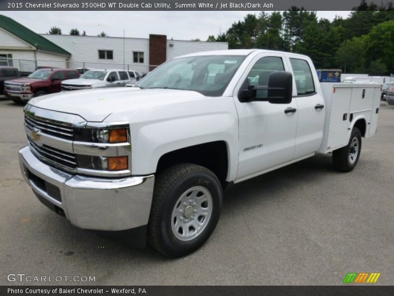 Summit White / Jet Black/Dark Ash 2015 Chevrolet Silverado 3500HD WT Double Cab Utility