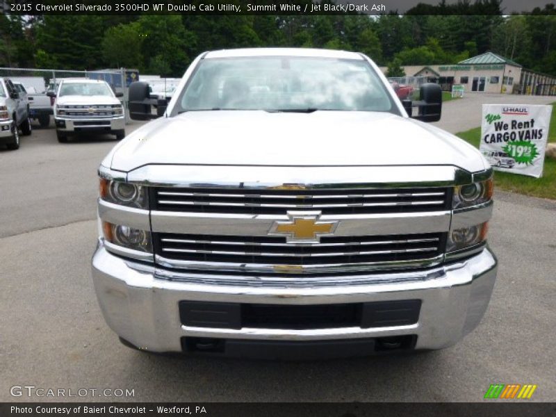 Summit White / Jet Black/Dark Ash 2015 Chevrolet Silverado 3500HD WT Double Cab Utility