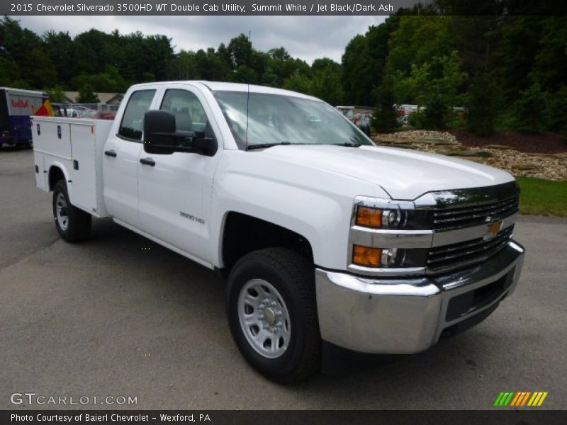 Summit White / Jet Black/Dark Ash 2015 Chevrolet Silverado 3500HD WT Double Cab Utility