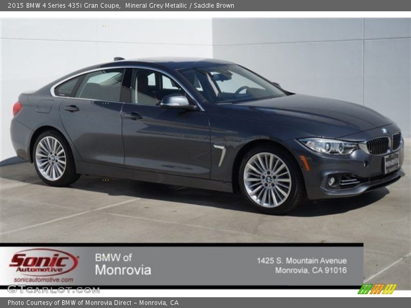 Mineral Grey Metallic / Saddle Brown 2015 BMW 4 Series 435i Gran Coupe