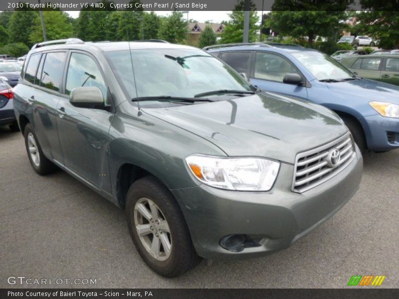 Cypress Green Pearl / Sand Beige 2010 Toyota Highlander V6 4WD
