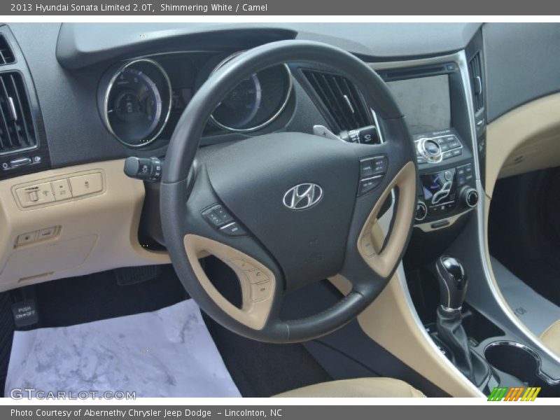 Shimmering White / Camel 2013 Hyundai Sonata Limited 2.0T