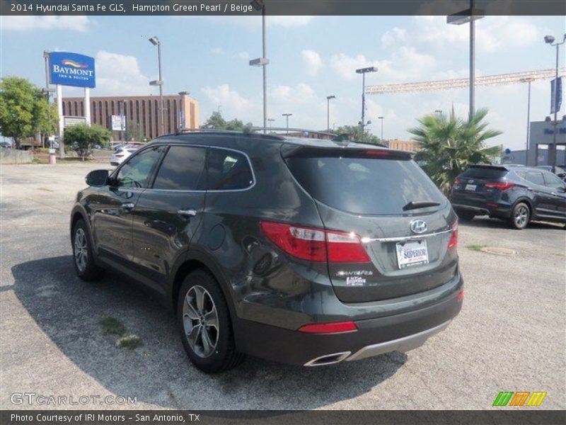 Hampton Green Pearl / Beige 2014 Hyundai Santa Fe GLS