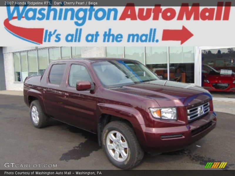 Dark Cherry Pearl / Beige 2007 Honda Ridgeline RTS