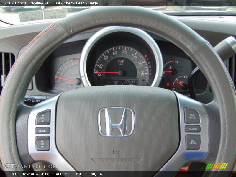 Dark Cherry Pearl / Beige 2007 Honda Ridgeline RTS