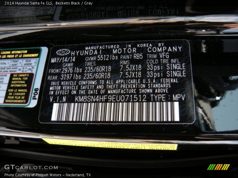 Becketts Black / Gray 2014 Hyundai Santa Fe GLS