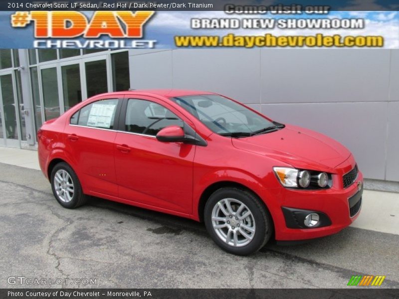 Red Hot / Dark Pewter/Dark Titanium 2014 Chevrolet Sonic LT Sedan