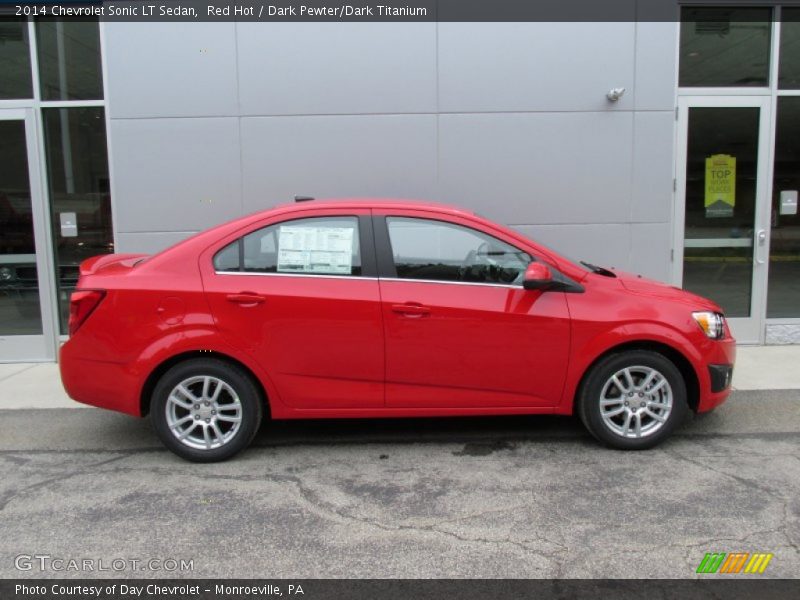 Red Hot / Dark Pewter/Dark Titanium 2014 Chevrolet Sonic LT Sedan