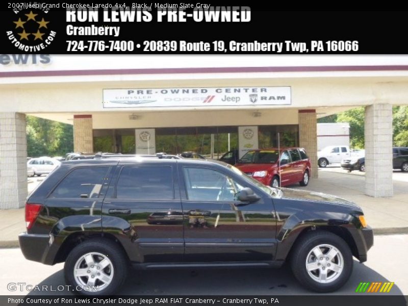 Black / Medium Slate Gray 2007 Jeep Grand Cherokee Laredo 4x4