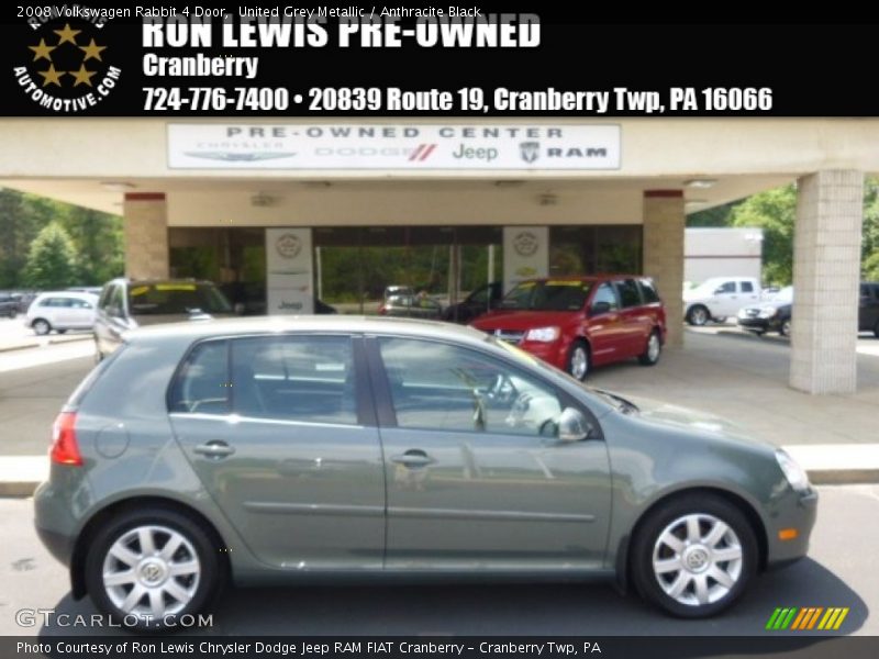 United Grey Metallic / Anthracite Black 2008 Volkswagen Rabbit 4 Door