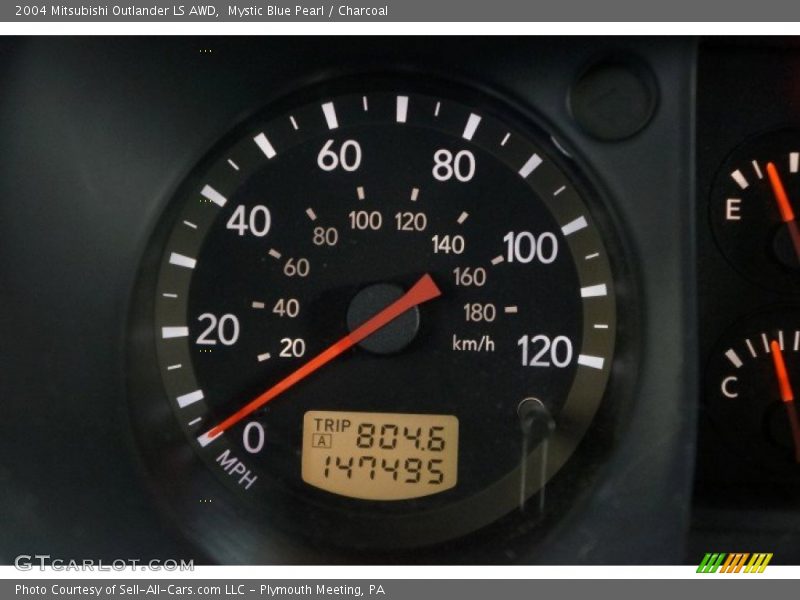 Mystic Blue Pearl / Charcoal 2004 Mitsubishi Outlander LS AWD