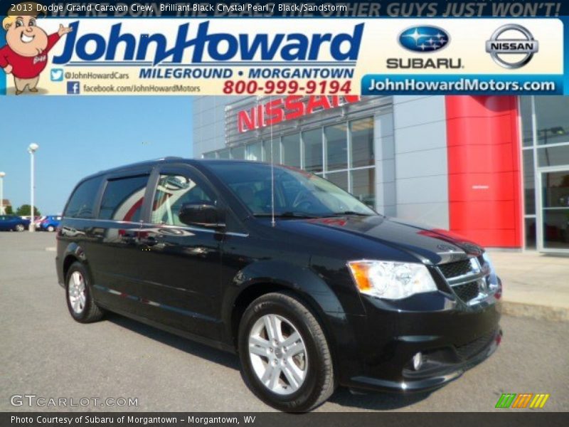 Brilliant Black Crystal Pearl / Black/Sandstorm 2013 Dodge Grand Caravan Crew