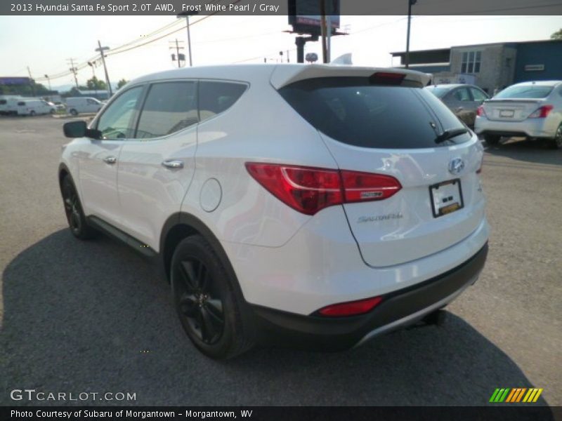 Frost White Pearl / Gray 2013 Hyundai Santa Fe Sport 2.0T AWD