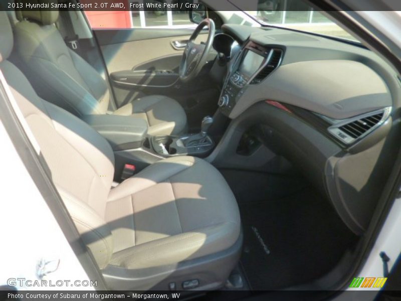 Frost White Pearl / Gray 2013 Hyundai Santa Fe Sport 2.0T AWD