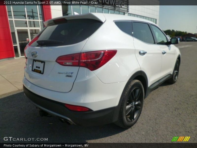 Frost White Pearl / Gray 2013 Hyundai Santa Fe Sport 2.0T AWD
