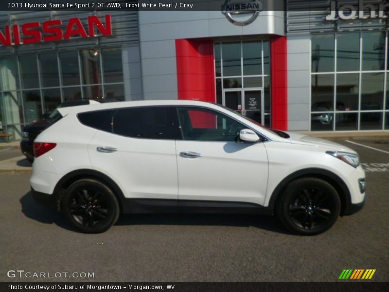 Frost White Pearl / Gray 2013 Hyundai Santa Fe Sport 2.0T AWD