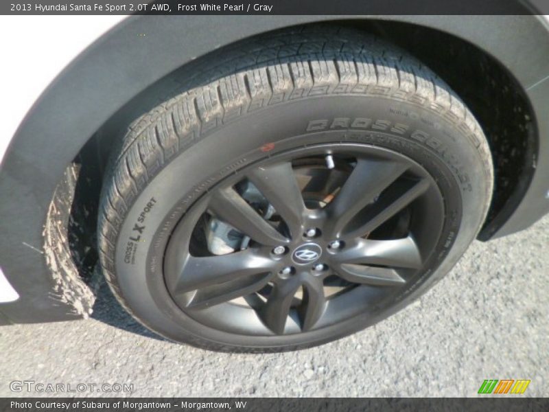 Frost White Pearl / Gray 2013 Hyundai Santa Fe Sport 2.0T AWD