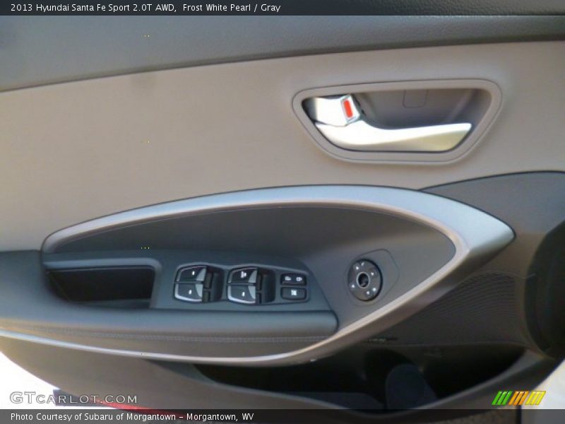 Frost White Pearl / Gray 2013 Hyundai Santa Fe Sport 2.0T AWD