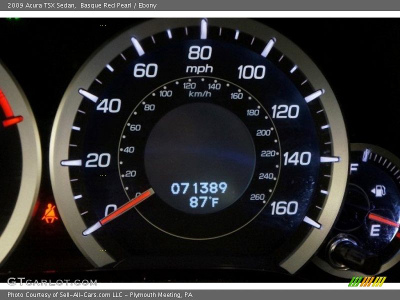 Basque Red Pearl / Ebony 2009 Acura TSX Sedan