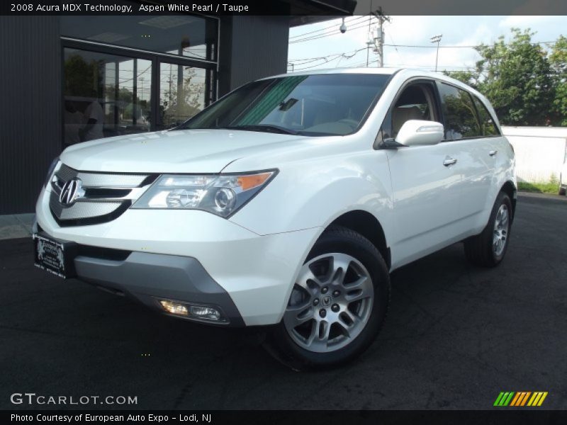 Aspen White Pearl / Taupe 2008 Acura MDX Technology