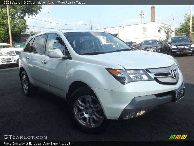 Aspen White Pearl / Taupe 2008 Acura MDX Technology