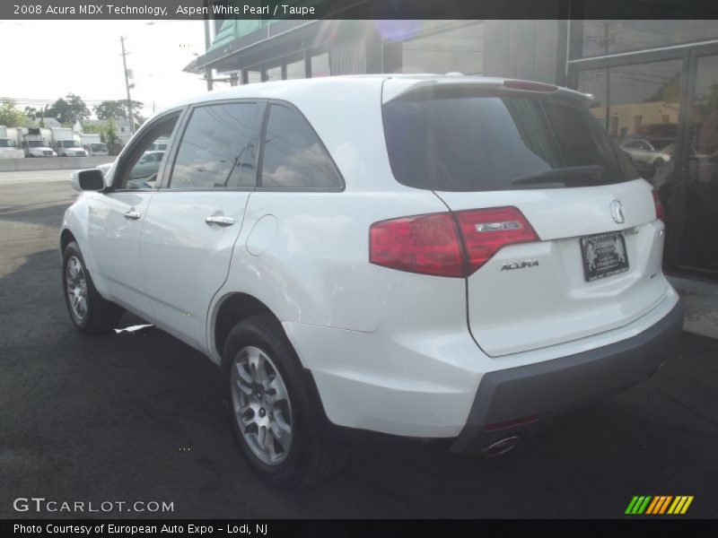 Aspen White Pearl / Taupe 2008 Acura MDX Technology