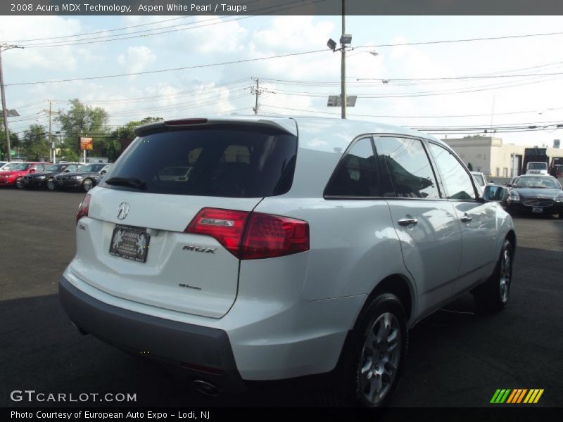 Aspen White Pearl / Taupe 2008 Acura MDX Technology