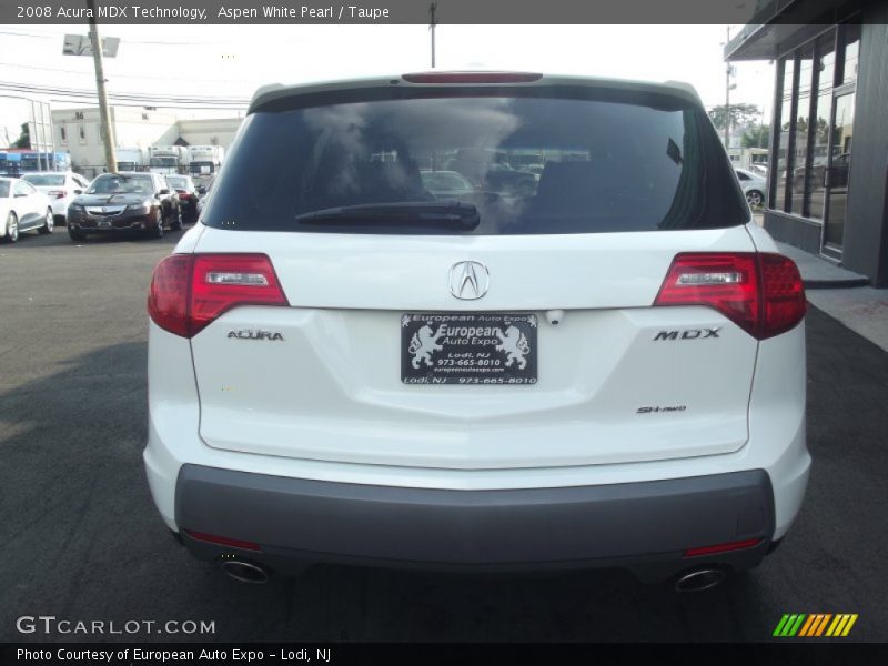 Aspen White Pearl / Taupe 2008 Acura MDX Technology