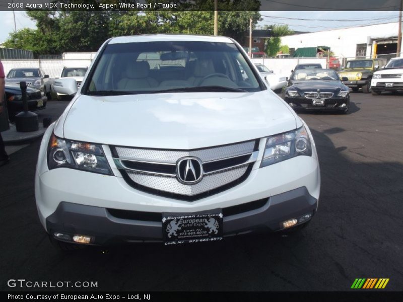 Aspen White Pearl / Taupe 2008 Acura MDX Technology