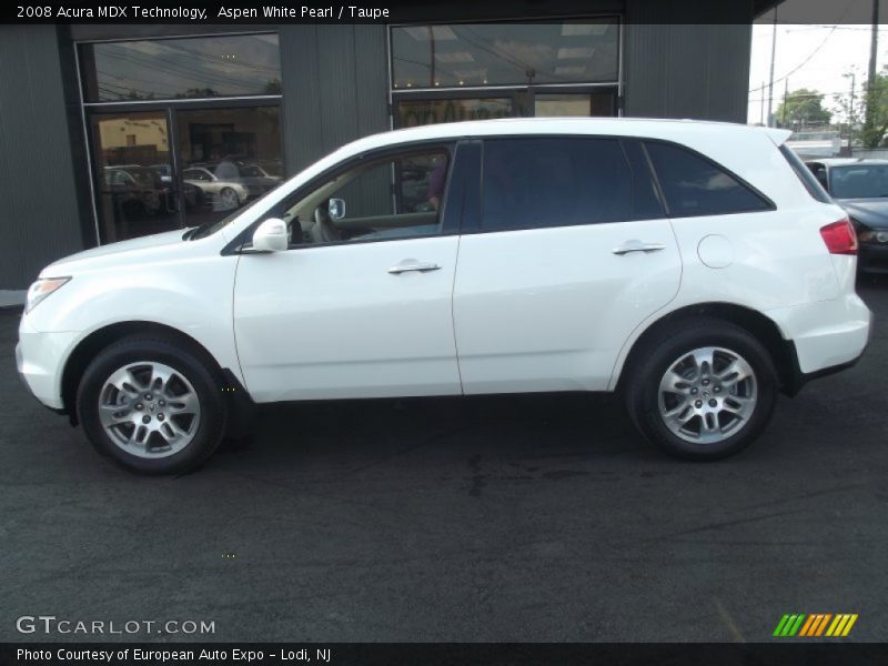 Aspen White Pearl / Taupe 2008 Acura MDX Technology