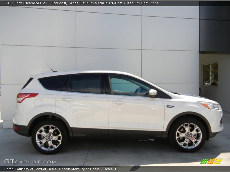 White Platinum Metallic Tri-Coat / Medium Light Stone 2013 Ford Escape SEL 2.0L EcoBoost