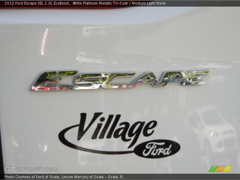 White Platinum Metallic Tri-Coat / Medium Light Stone 2013 Ford Escape SEL 2.0L EcoBoost