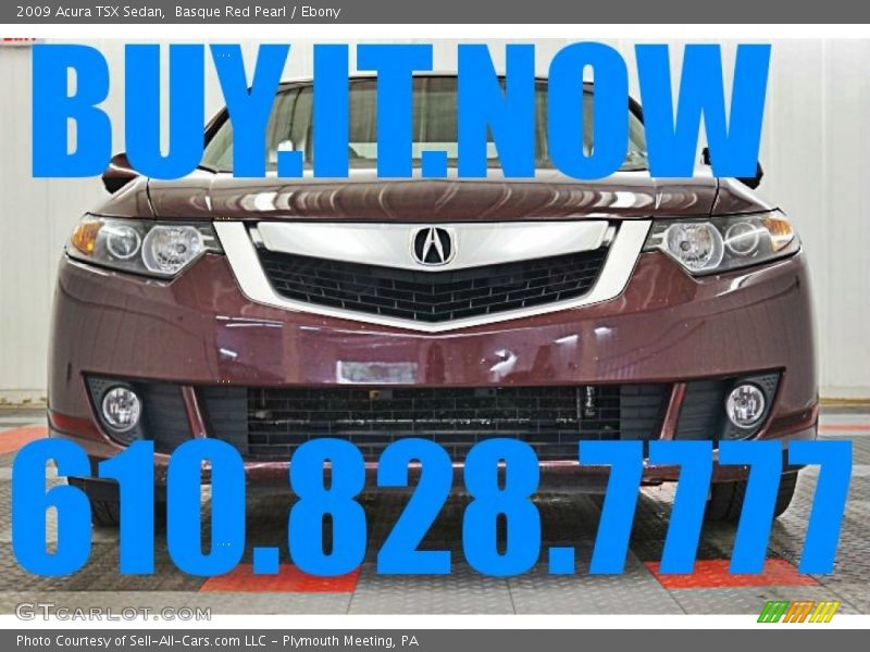 Basque Red Pearl / Ebony 2009 Acura TSX Sedan