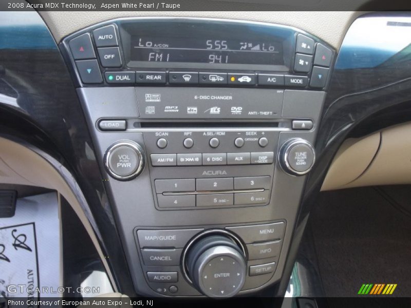 Aspen White Pearl / Taupe 2008 Acura MDX Technology