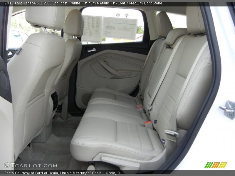 White Platinum Metallic Tri-Coat / Medium Light Stone 2013 Ford Escape SEL 2.0L EcoBoost
