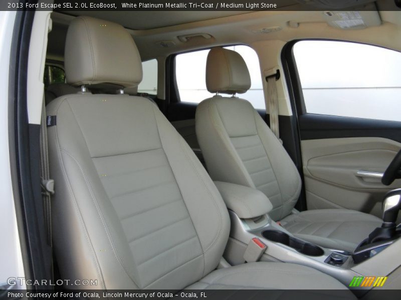 White Platinum Metallic Tri-Coat / Medium Light Stone 2013 Ford Escape SEL 2.0L EcoBoost