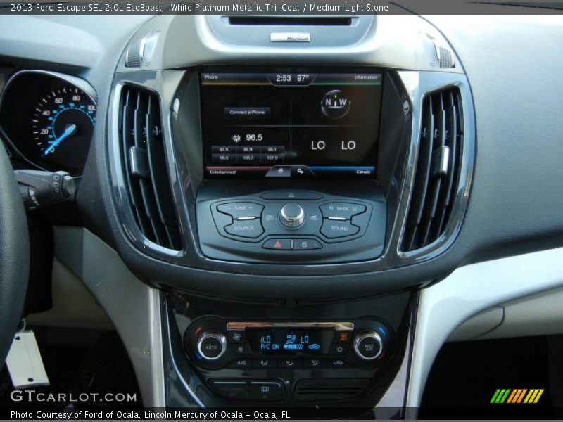 White Platinum Metallic Tri-Coat / Medium Light Stone 2013 Ford Escape SEL 2.0L EcoBoost