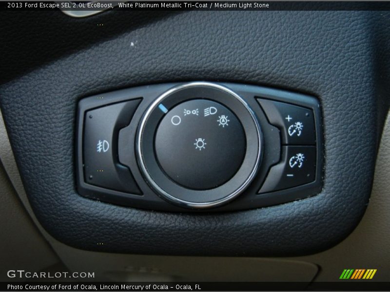 White Platinum Metallic Tri-Coat / Medium Light Stone 2013 Ford Escape SEL 2.0L EcoBoost