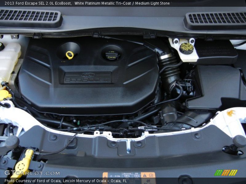 White Platinum Metallic Tri-Coat / Medium Light Stone 2013 Ford Escape SEL 2.0L EcoBoost