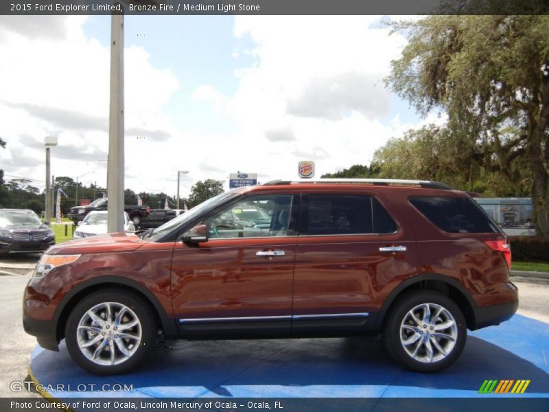 Bronze Fire / Medium Light Stone 2015 Ford Explorer Limited