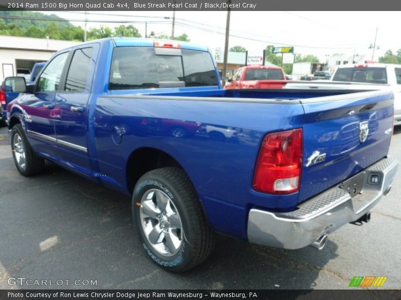 Blue Streak Pearl Coat / Black/Diesel Gray 2014 Ram 1500 Big Horn Quad Cab 4x4