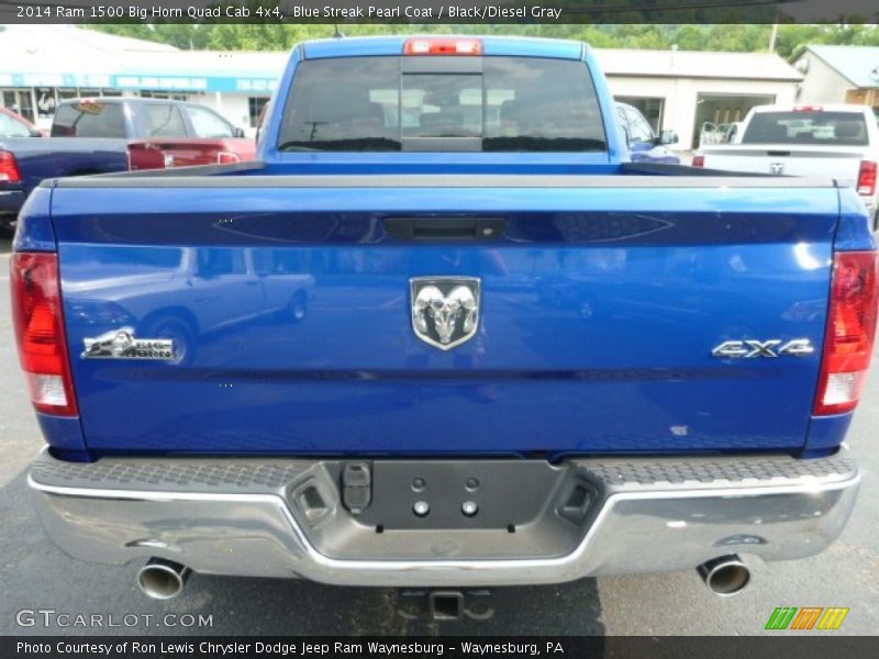 Blue Streak Pearl Coat / Black/Diesel Gray 2014 Ram 1500 Big Horn Quad Cab 4x4