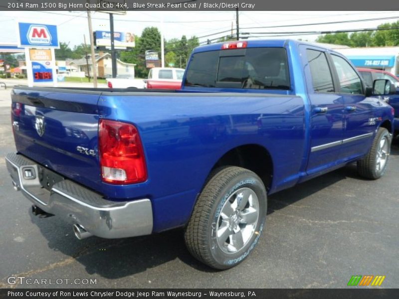 Blue Streak Pearl Coat / Black/Diesel Gray 2014 Ram 1500 Big Horn Quad Cab 4x4