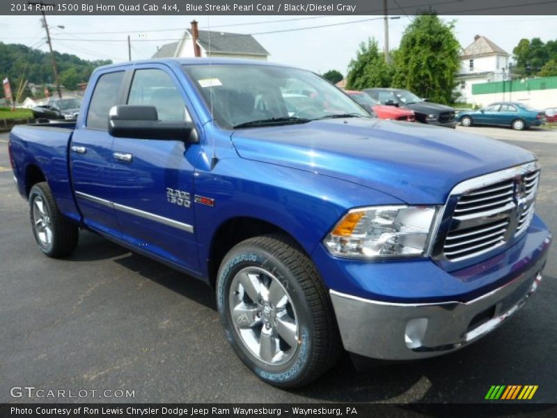 Blue Streak Pearl Coat / Black/Diesel Gray 2014 Ram 1500 Big Horn Quad Cab 4x4
