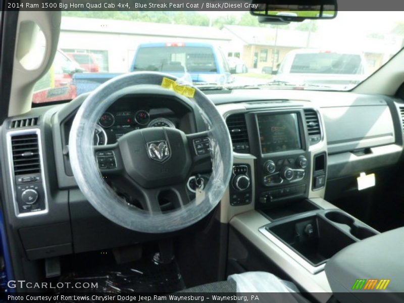 Blue Streak Pearl Coat / Black/Diesel Gray 2014 Ram 1500 Big Horn Quad Cab 4x4