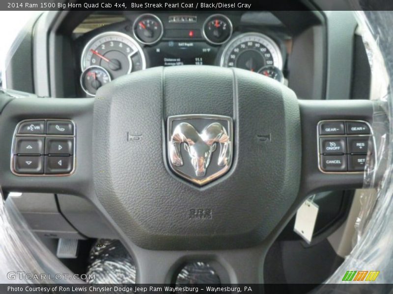 Blue Streak Pearl Coat / Black/Diesel Gray 2014 Ram 1500 Big Horn Quad Cab 4x4