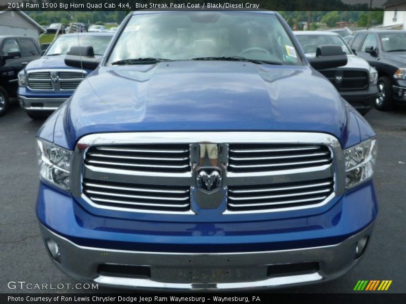 Blue Streak Pearl Coat / Black/Diesel Gray 2014 Ram 1500 Big Horn Quad Cab 4x4